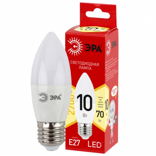 Лампа светодиодная LINE LED B35-10W-827-E27 R B35 10Вт свеча E27 тепл. бел. | Код. Б0052377 | ЭРА