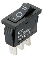 KCD1-103 250В AC/DC, 1P, 6А, (3с), ON-OFF-ON, с нейтралью, черный, Mini TDM | код SQ0703-0050 | TDM