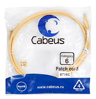 Cabeus PC-UTP-RJ45-Cat.6-1.5m-YL Патч-корд U/UTP, категория 6, 2xRJ45/8p8c, неэкранированный, желтый, PVC, 1.5м | код 8706c | Cabeus
