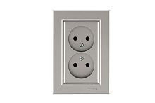 Розетка 2-м СП Karea 10А IP20 б/з зел. Makel 56052017