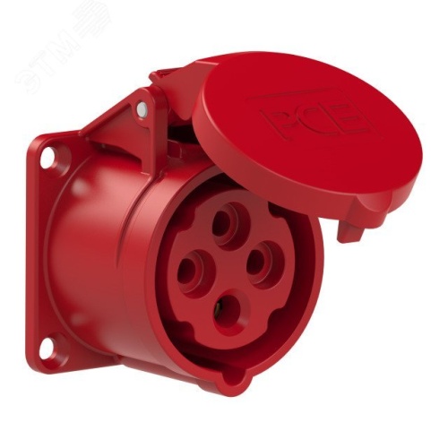 Розетка встраиваемая 16А/400V/3P+E/IP44, фланец 60x60, | код 314-6f6 | PCE