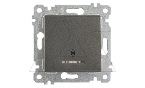 Rita - Переключатель с подсветкой, пруж. зажимы, дымчатый | код 2200-416-0195 | Mutlusan