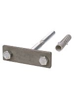 Держатель фасадный для полосы шириной 25-50 мм длина 160 мм с дюбелем, стальной зажим TDM | код SQ2402-3142 | TDM