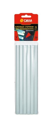 Стержень клеевой для термопистолета прозрачные 7х200мм (уп.6шт) | код. Б0057685 | СИЛА Стержень клеевой для термопистолета прозрачные 7х200мм (уп.6шт) | код. Б0057685 | СИЛА