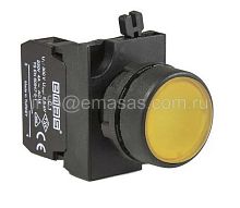 Кнопка нажимная круглая желтая CP200DS (1НЗ) | код CP200DS | EMAS