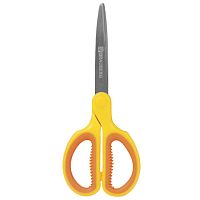 Ножницы BRAUBERG Extra 155 мм, классической формы, ребристые резиновые вставки, оранжево-желтые, 236450 | код 236450 | BRAUBERG