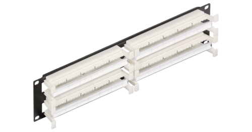 Панель коммутационная NIKOMAX 110 типа, 19, 2U, 200 пар, со cъемной этикеткой, белая с черным основанием | код NMC-RB110-200 | NIKOMAX