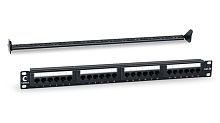 Cabeus PL-24-Cat.5e-Dual IDC Патч-панель 19 (1U), 24 порта RJ-45, категория 5e, Dual IDC, с задним кабельным организатором | код 7000c | Cabeus