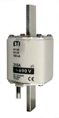 Предохранитель с бойком NH-2_K/gG 160A 690V | код 004114345 | ETI Предохранитель с бойком NH-2_K/gG 160A 690V | код 004114345 | ETI