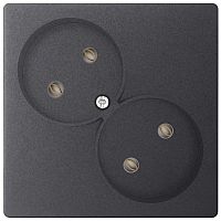 Розетка 2-м СП 24 16А IP20 2х2P без защ. шторок механизм графит | Код. 2450457-038 | Smon