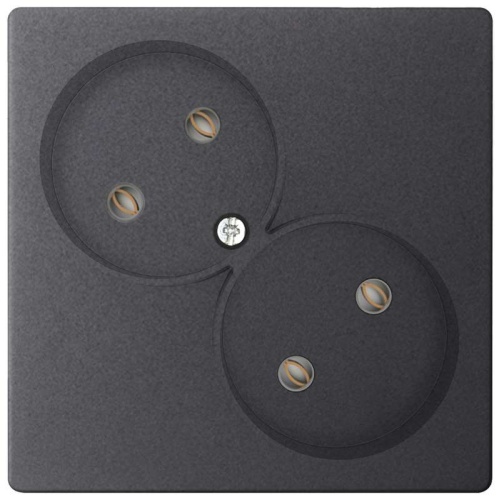 Розетка 2-м СП 24 16А IP20 2х2P без защ. шторок механизм графит | Код. 2450457-038 | Smon