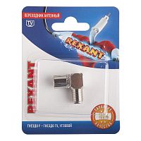 Переходник антенный гнездо F-гнездо TV угловой блист. | Код. 06-0026-A | Rexant