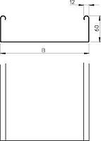 Лоток листовой неперфорированный, 60х100х3000 мм, S=1 мм, FT | код 6064302 | OBO Bettermann