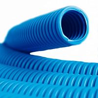 Труба ППЛ гибкая гофр. д.40мм, тяжёлая с протяжкой, 20м, цвет синий (упак. 20м) | код. 11540 | DKC