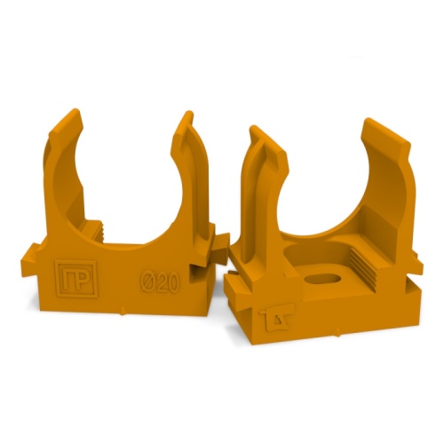 Крепеж-клипса для труб для прямого монтажа оранжевая d20 мм (100шт/1100шт уп/кор) Промрукав | код PR13.0152 | ПРОМРУКАВ Крепеж-клипса для труб для прямого монтажа оранжевая d20 мм (100шт/1100шт уп/кор) Промрукав | код PR13.0152 | ПРОМРУКАВ