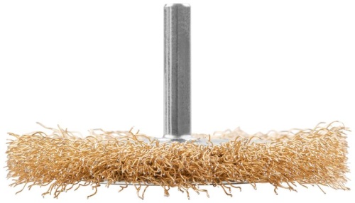 Щетка для дрели, Плоская, латунированная витая проволока 0,3 мм, 75 мм, блистер, Profi | код 82-916 | FIT фото 2 Щетка для дрели, Плоская, латунированная витая проволока 0,3 мм, 75 мм, блистер, Profi | код 82-916 | FIT фото 2