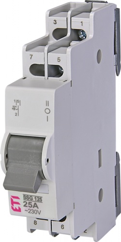 Переключатель SSG 125 1p 25A (1-0-2) | код 760612103 | ETI Переключатель SSG 125 1p 25A (1-0-2) | код 760612103 | ETI