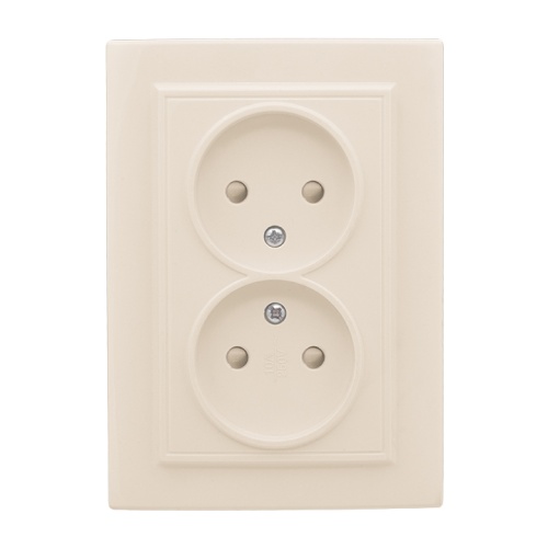 Розетка 2-мест, СП б/з 10А бежевый с защ, штор, Минск | код ERR10-102-200 | EKF Розетка 2-мест, СП б/з 10А бежевый с защ, штор, Минск | код ERR10-102-200 | EKF