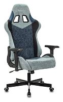 Кресло игровое Zombie VIKING 7 KNIGHT Fabric голубой ткань/эко.кожа с подголов. крестов. металл | код 1382454 | ZOMBIE