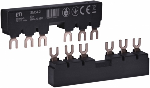 Соединительная шина изолированная IZM54-2 (2хМРЕ (до 40А)+Б.К. или 2хMS+Б.К. или 2хMSP0) | код 002921302 | ETI