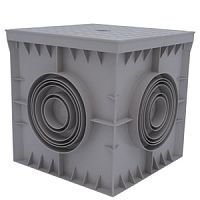 Распределительная коробка с крышкой 300x300x300мм, 4 вывода, пластик, серый цвет | код CP303030 | CETINKAYA PANO