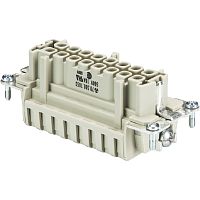 Розеточная контактная вставка REVOS, Size 16, пружинная фиксация, 16 полюсов + РЕ, 500 V, 16 A, материал контактов: медный сплав, покрытие контактов: серебро | код 70.500.1653.0 | Wieland