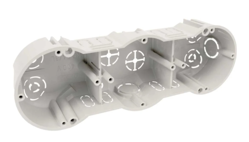 Коробка установочная - подрозетник герметичная KP 64/3_KA 213x71x45 для твердых стен и горючих оснований IP30 | код. KP64/3KA | Kopos Electro