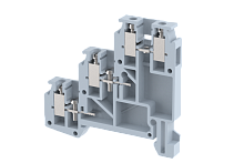 Клемма проходная винтовая 4 мм2, трехуровневая, на 6 подключений, красная DUSD4(R) | код 1904030002 | Elmex