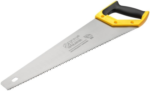 Ножовка по дереву, крупный кален.зуб 5 ТPI с запилом 7 ТPI, 2D заточка, пласт.прорезинен.ручка 450 мм | код 40469 | FIT