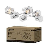 Светильник AURA TESO-6E27ST-WH 6хE27 потолочн. поворотн.; плафоны прозр./корпус бел. IN HOME 4690612063584