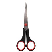 Ножницы STAFF EVERYDAY, 170 мм, бюджет, резиновые вставки, черно-красные, ПВХ чехол, 237498 | код 237498 | STAFF