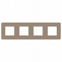 Рамка 4 поста UNICA STUDIO, песочный | код. NU280827 | Schneider Electric