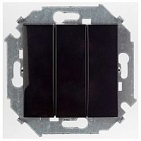 Выключатель 3-клавишный 15, скрытый монтаж, черный глянцевый | код. 1591391-032 | Simon