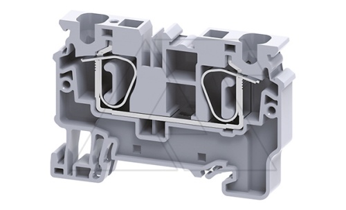 Клемма проходная CX6 /8x62,1mm, пружинная, 2 присоед., 6mm2, 41A, 1000V, серая | код CX6 | Connectwell Клемма проходная CX6 /8x62,1mm, пружинная, 2 присоед., 6mm2, 41A, 1000V, серая | код CX6 | Connectwell