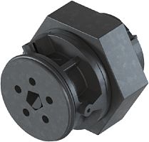 Розеточный разъем в панель М16,6, IP68(69k), 5 полюсов, цвет: черный, номинальные характеристики: 250V/400V 8A, серия gesis RST MICRO | код 41.051.4053.1 | Wieland