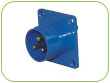 613 Вилка панельная для скрытой установки 2Р+РЕ 16А 230В IP44 HLT | код 083-03-61 | HLT