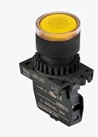 Сигнальная лампа плоская круглая (выступающего типа), D22/25мм, желтая | код L2RR-L3Y | AUTONICS