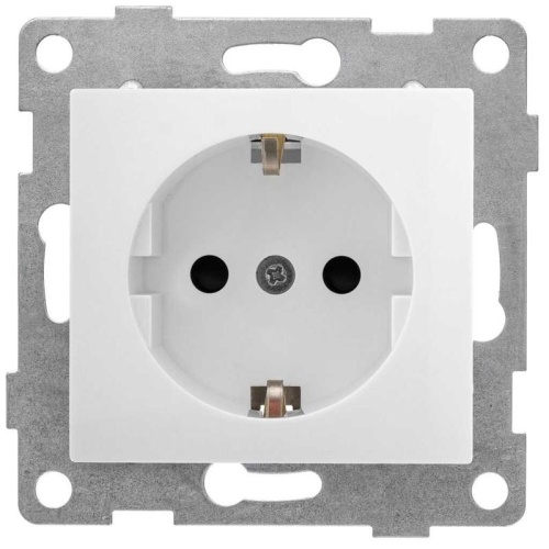 Розетка 1-м СП Bravo 16А 250В с заземл. защ. шторки механизм бел. | код С10Р4-001 | GUSI