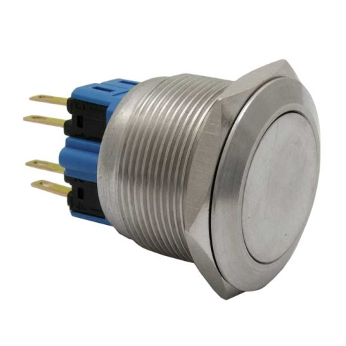 Кнопка антивандальная без подсветки RUICHI GQ25-11 on-(off)+off-(on), М25, IP65, никелированная латунь | код 77937 | Ruichi Кнопка антивандальная без подсветки RUICHI GQ25-11 on-(off)+off-(on), М25, IP65, никелированная латунь | код 77937 | Ruichi