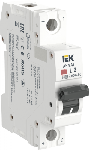 ARMAT Авт. выкл. M06N-DC 1P L 3А IEK | код AR-M06N-1-L003DC | IEK ARMAT Авт. выкл. M06N-DC 1P L 3А IEK | код AR-M06N-1-L003DC | IEK