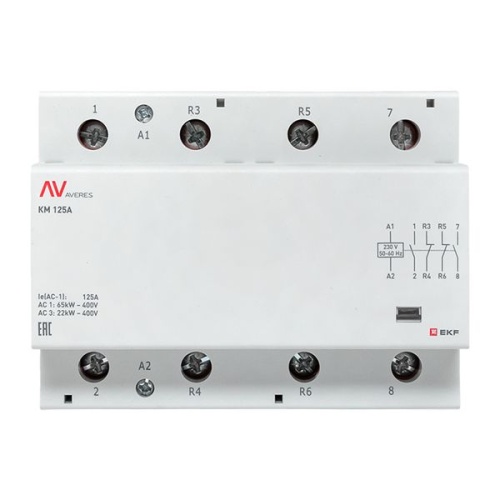 Контактор модульный КМ 125А 2NO+2NC 230VAC (6 мод.) AVERES EKF | код km-av-6-125-22-230V | EKF фото 4 Контактор модульный КМ 125А 2NO+2NC 230VAC (6 мод.) AVERES EKF | код km-av-6-125-22-230V | EKF фото 4