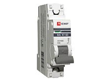 Модульный автоматический выключатель ВА 47-63 PROxima 1 полюс, 1.6А, х-ка C | код. mcb4763-1-1.6C-pro | EKF 