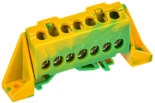 TEKFOR Шина PE земля в комб. изол. Стойка 6х9-7-ЖЗ IEK | код TF-NN10-07-DP-K52 | IEK