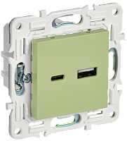 SKANDY Роз. USB A+C 18Вт SK-R13M мятн. IEK | код SK-U22-018-K06 | IEK