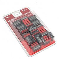 Клемма СМК 221-413 с рычагом 3 отверстия 0.2-4.0 мм2 блистер EKF PROxima | код plc-smk-221-413b-20 | EKF