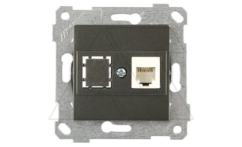 Rita - Розетка 1хRJ-45 кат. 5e UTP, дымчатый | код 2200-136-0195 | Mutlusan