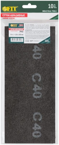 Сетки шлифовальные, нейлоновая основа, 120х280 мм, 10 шт Р 40 | код 38291 | FIT фото 3