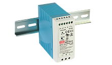 Источник питания AC-DC, 60Вт, вход 85…264V AC, 47…63Гц /120…370В DC, выход 24В/0…2,5A, рег. вых=0...+20%Uном, изоляция 3000В AC, в кожухе на DIN-рейку 40х90х100мм, -20…+70С | код MDR-60-24 | MeanWell