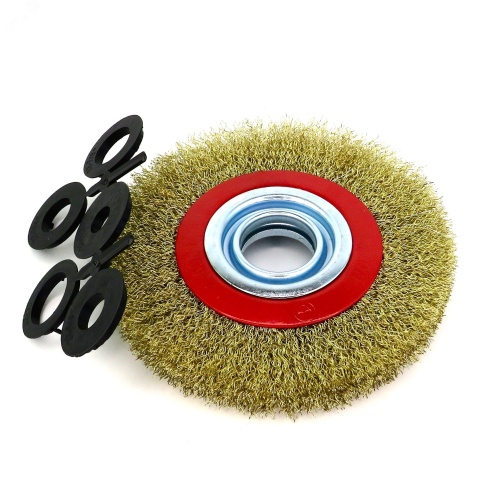 Щетка дисковая Д150x22x32+адаптеры, ворс гофр латунир-я сталь 0,30 (13-068) | код EB-LBS3 | EuroBrush Щетка дисковая Д150x22x32+адаптеры, ворс гофр латунир-я сталь 0,30 (13-068) | код EB-LBS3 | EuroBrush