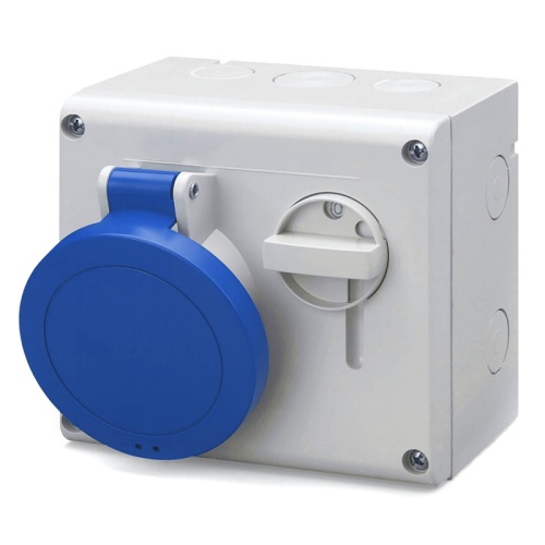 Розетка настенная с механической блокировкой и верхним расположением разъема IP44 32А 2P+E 230В | код DIS5003283 | DKC